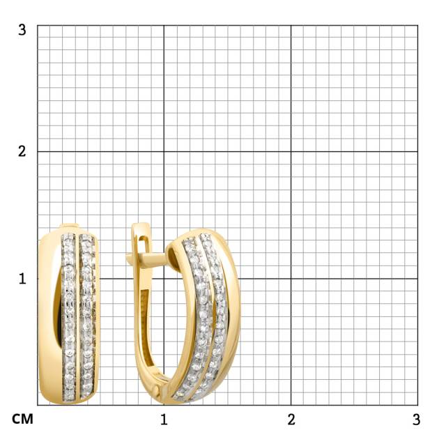 Серьги из жёлтого золота с бриллиантами (024162)