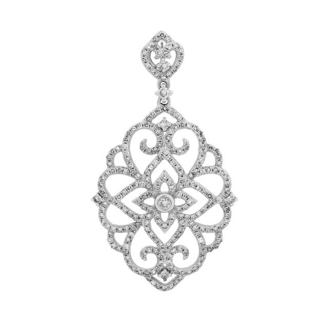 Кулон из белого золота с бриллиантами (046532)