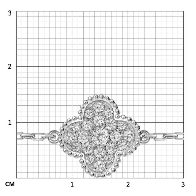 Браслет из белого золота с бриллиантами (051641)