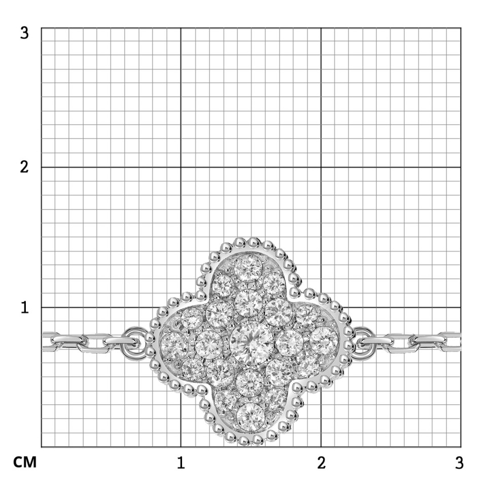 Браслет из белого золота с бриллиантами (051641)