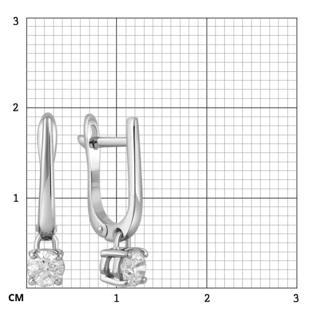 Серьги из белого золота с бриллиантами (052026)