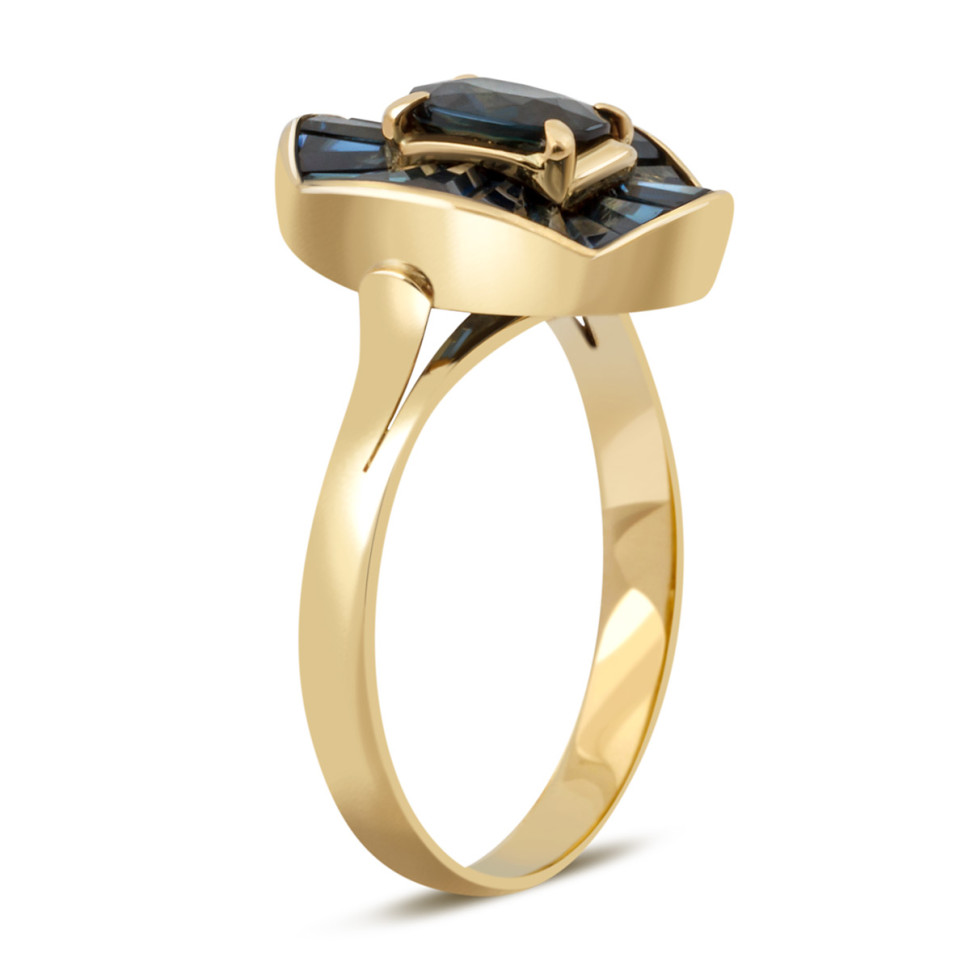 Кольцо из жёлтого золота с сапфирами (038622)