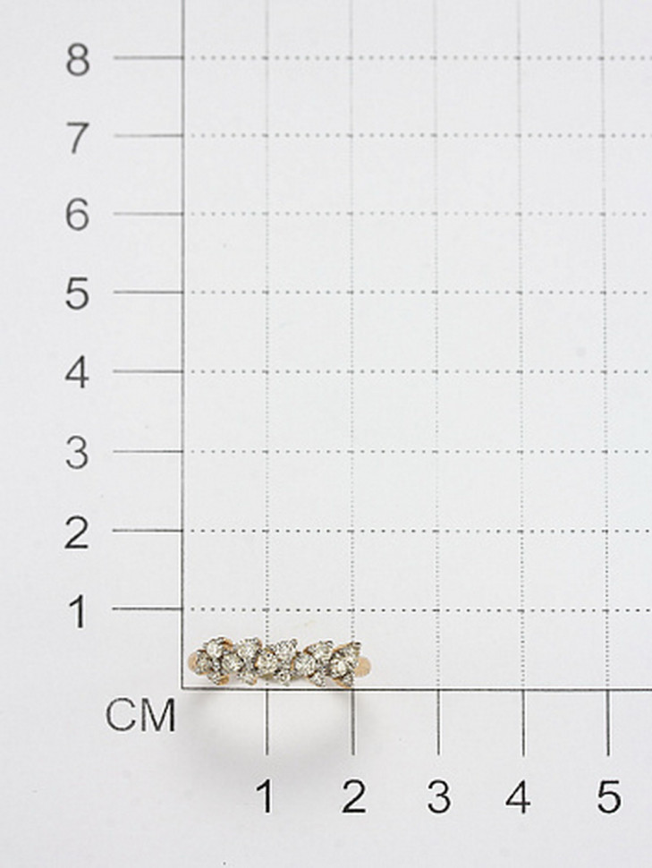 Кольцо из красного золота с бриллиантами (053644)