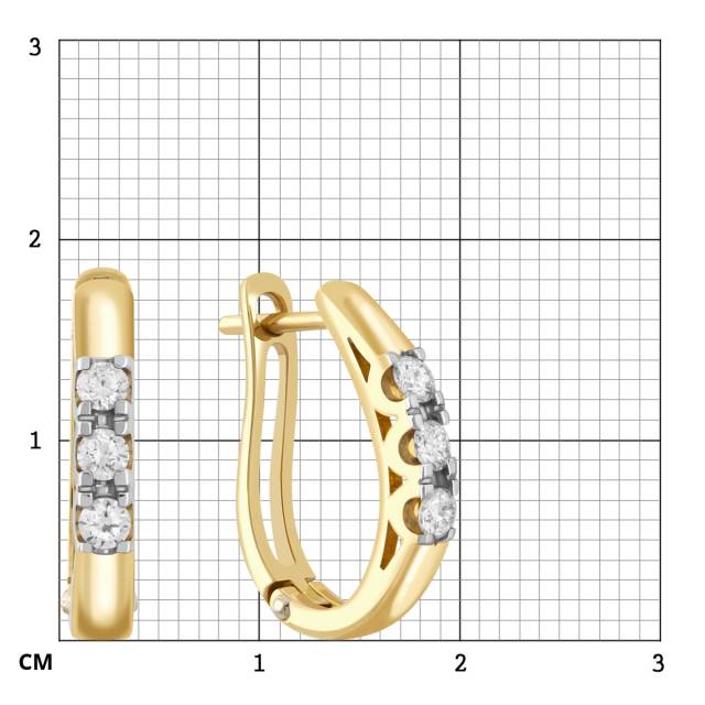 Серьги из жёлтого золота с бриллиантами (025773)