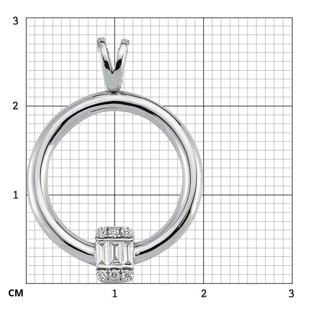 Кулон из белого золота с бриллиантами (050657)