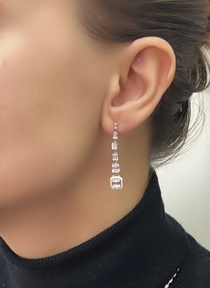 Серьги из белого золота с бриллиантами (051623)