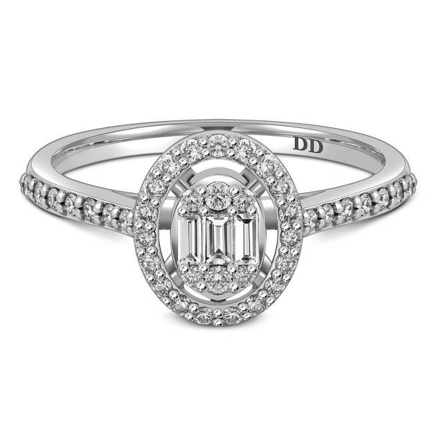 Кольцо из белого золота с бриллиантами (057683)