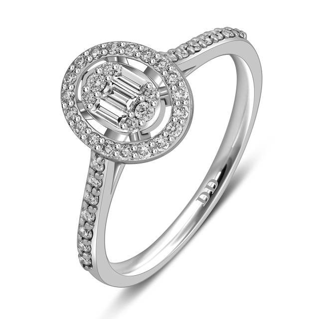 Кольцо из белого золота с бриллиантами (057683)