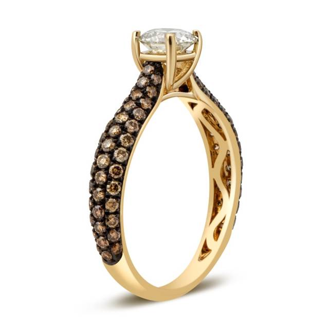 Помолвочное кольцо из жёлтого золота с бриллиантами (028805)