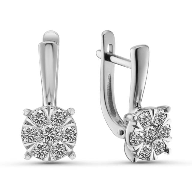 Серьги из белого золота с бриллиантами  (063806)