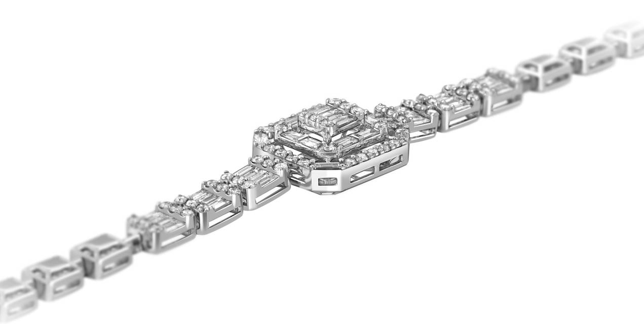 Браслет из белого золота с бриллиантами (051853)