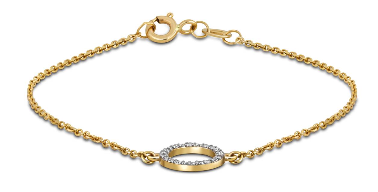 Браслет из жёлтого золота с бриллиантами (048498)