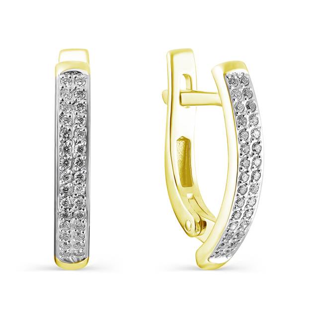Серьги из жёлтого золота с бриллиантами (059874)