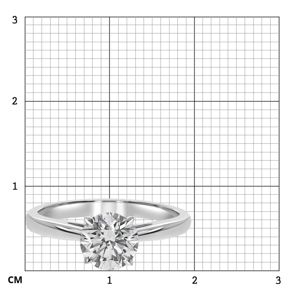 Помолвочное кольцо из белого золота с бриллиантом (060537)