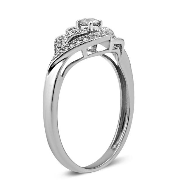 Кольцо из белого золота с бриллиантами (025912)