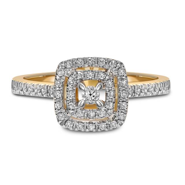 Кольцо из комбинированного золота с бриллиантами (039637)