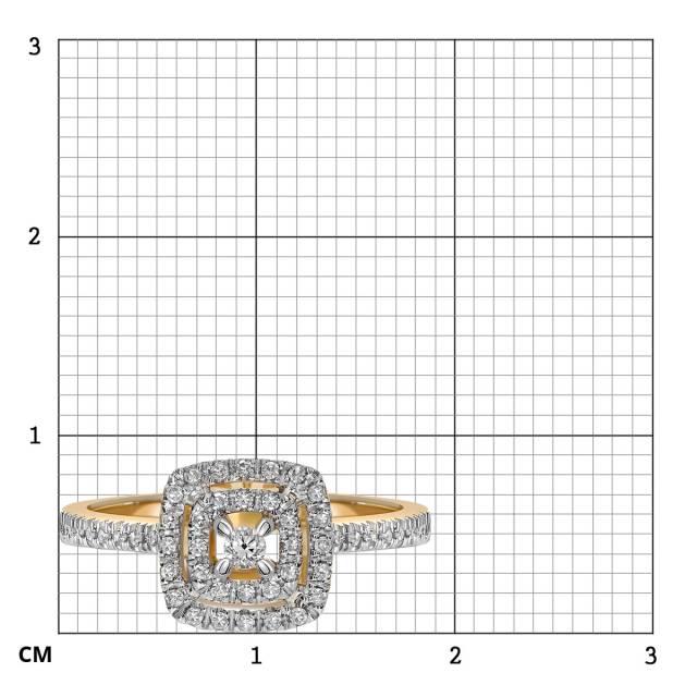 Кольцо из комбинированного золота с бриллиантами (039637)