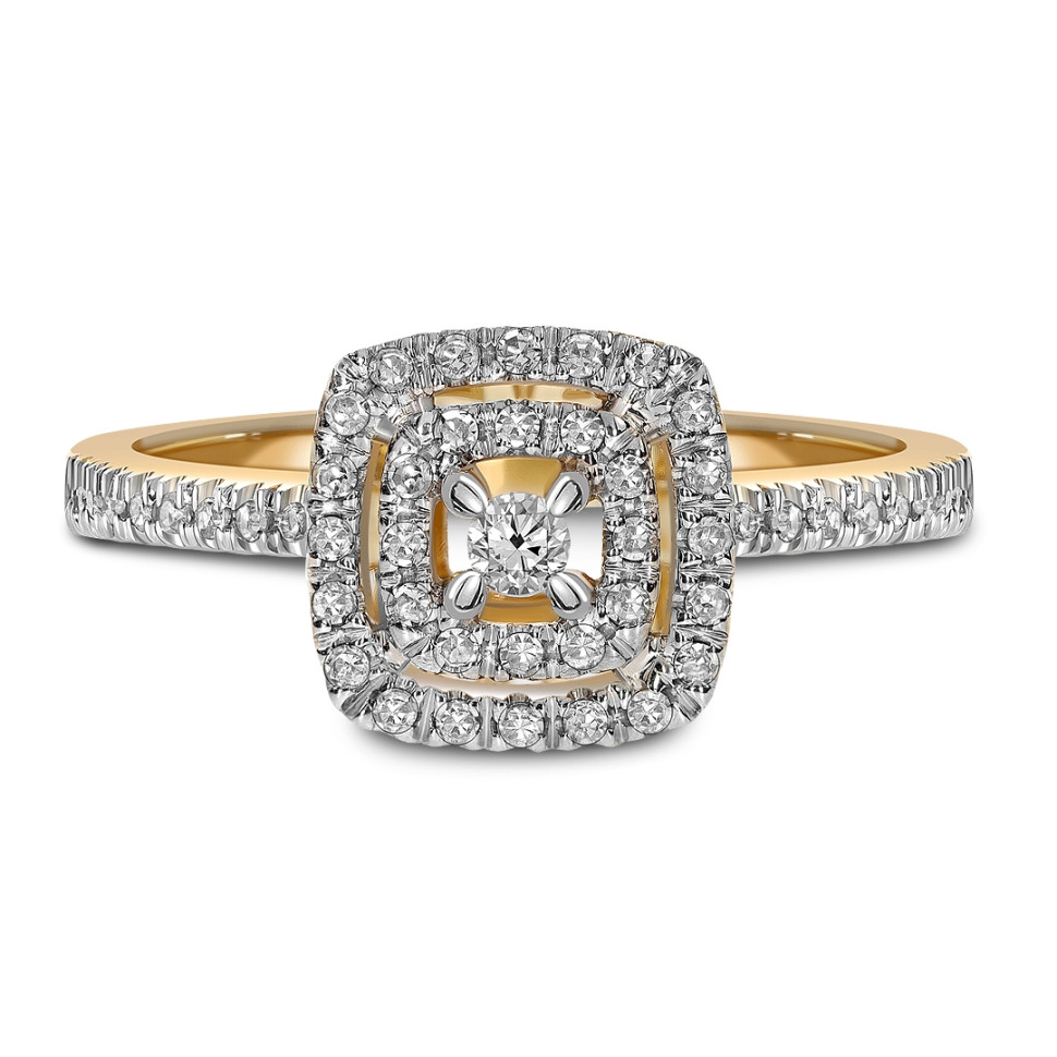 Кольцо из комбинированного золота с бриллиантами (039637)