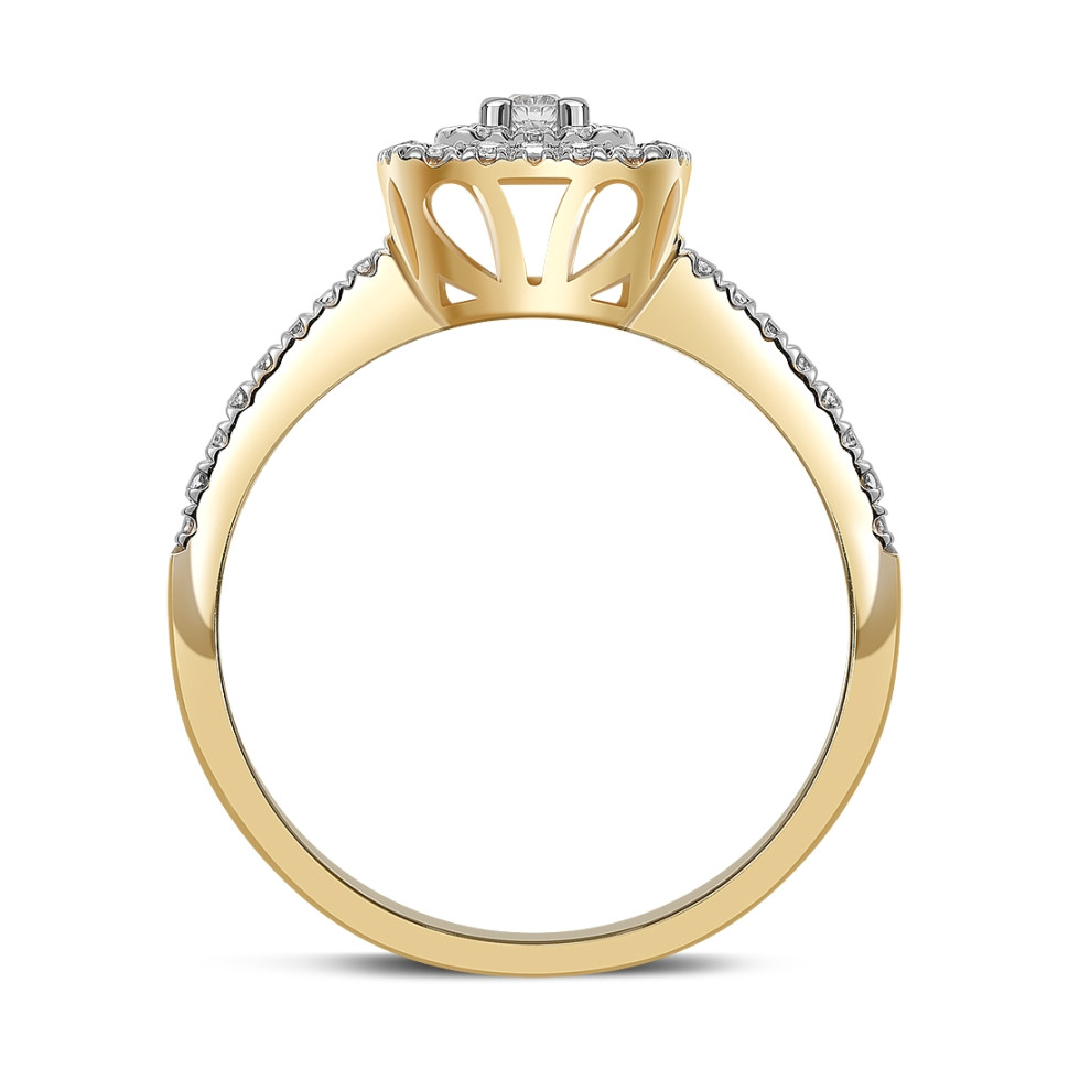 Кольцо из комбинированного золота с бриллиантами (039637)