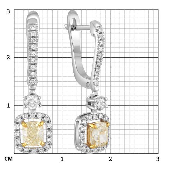 Серьги из белого золота с бриллиантами (045053)