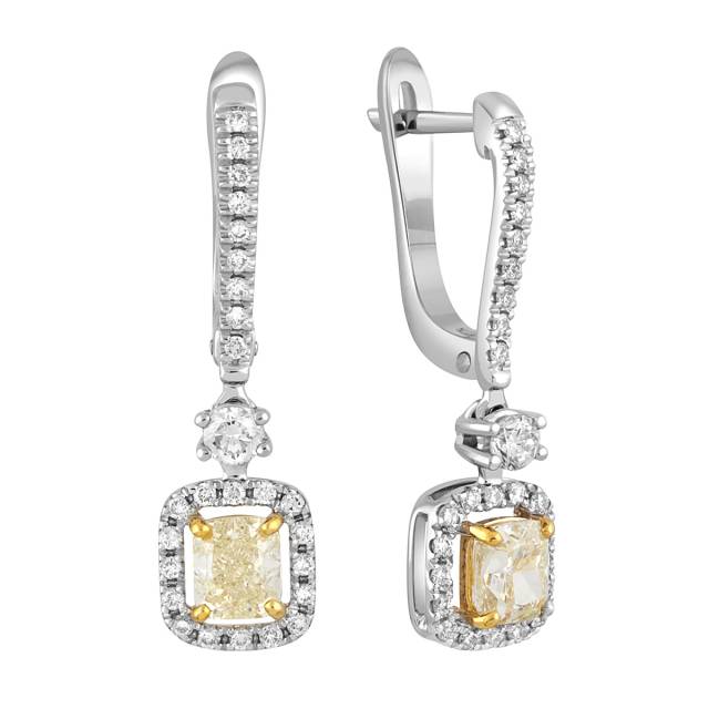 Серьги из белого золота с бриллиантами (045053)