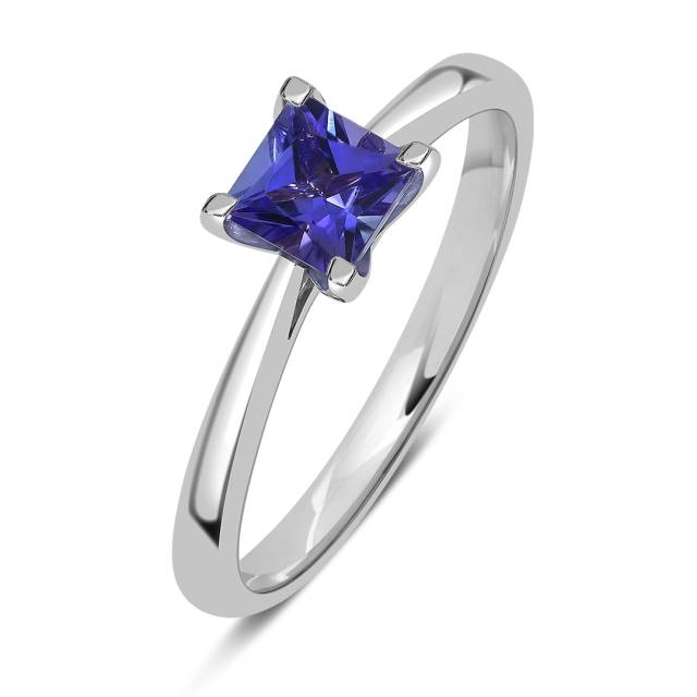Помолвочное кольцо из белого золота с танзанитом (060131)