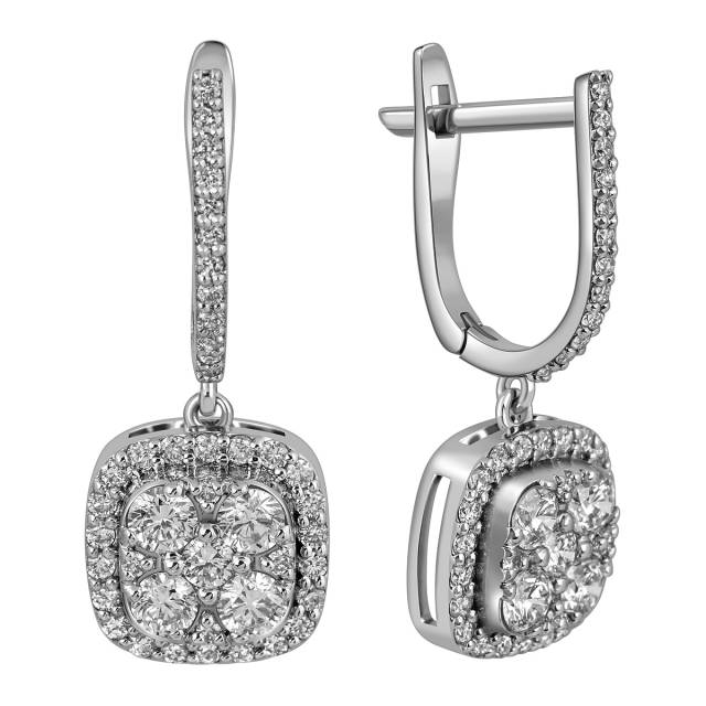 Серьги из белого золота с бриллиантами (050650)
