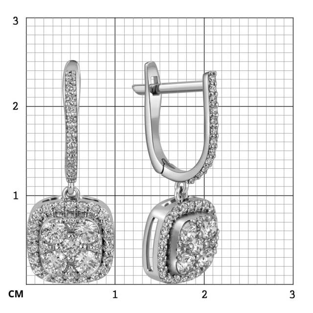 Серьги из белого золота с бриллиантами (050650)