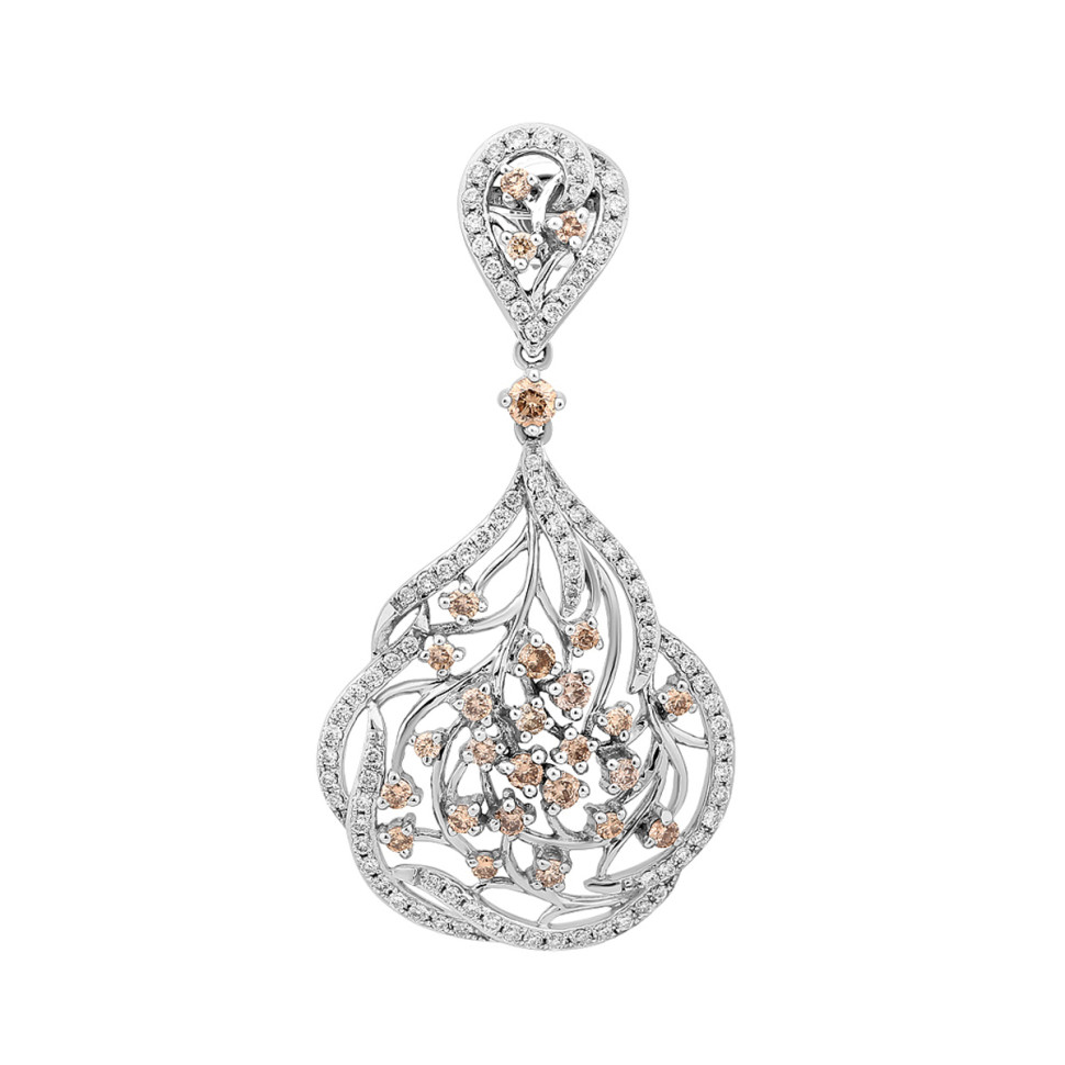 Кулон из белого золота с бриллиантами (046533)