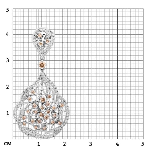 Кулон из белого золота с бриллиантами (046533)