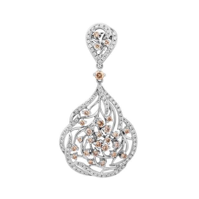 Кулон из белого золота с бриллиантами (046533)