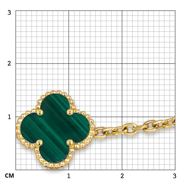 Колье из жёлтого золота с малахитом (051812)