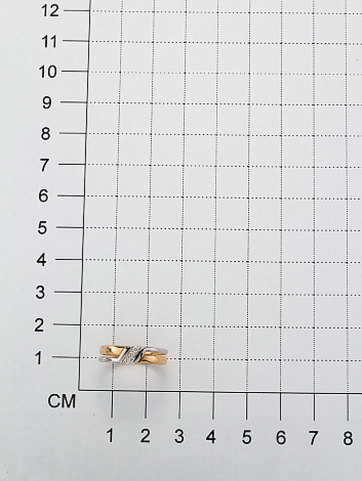 Кольцо из красного золота с бриллиантами (048758)