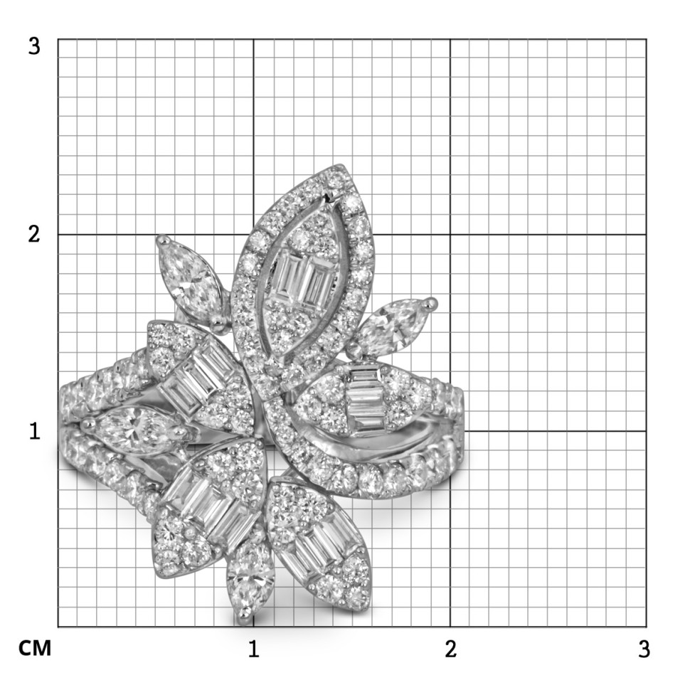 Кольцо из белого золота с бриллиантами (054309)