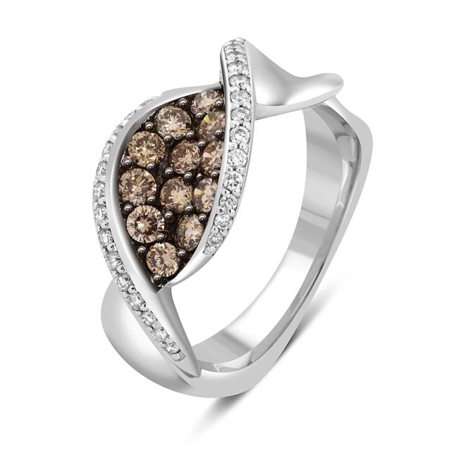 Кольцо из белого золота с бриллиантами (039882)