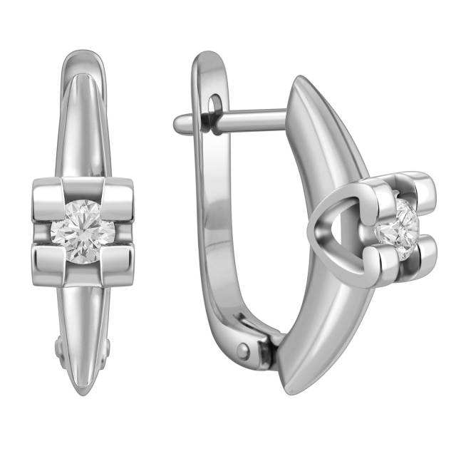 Серьги из белого золота с бриллиантами (025788)