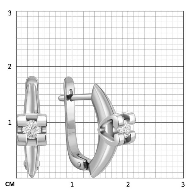 Серьги из белого золота с бриллиантами (025788)