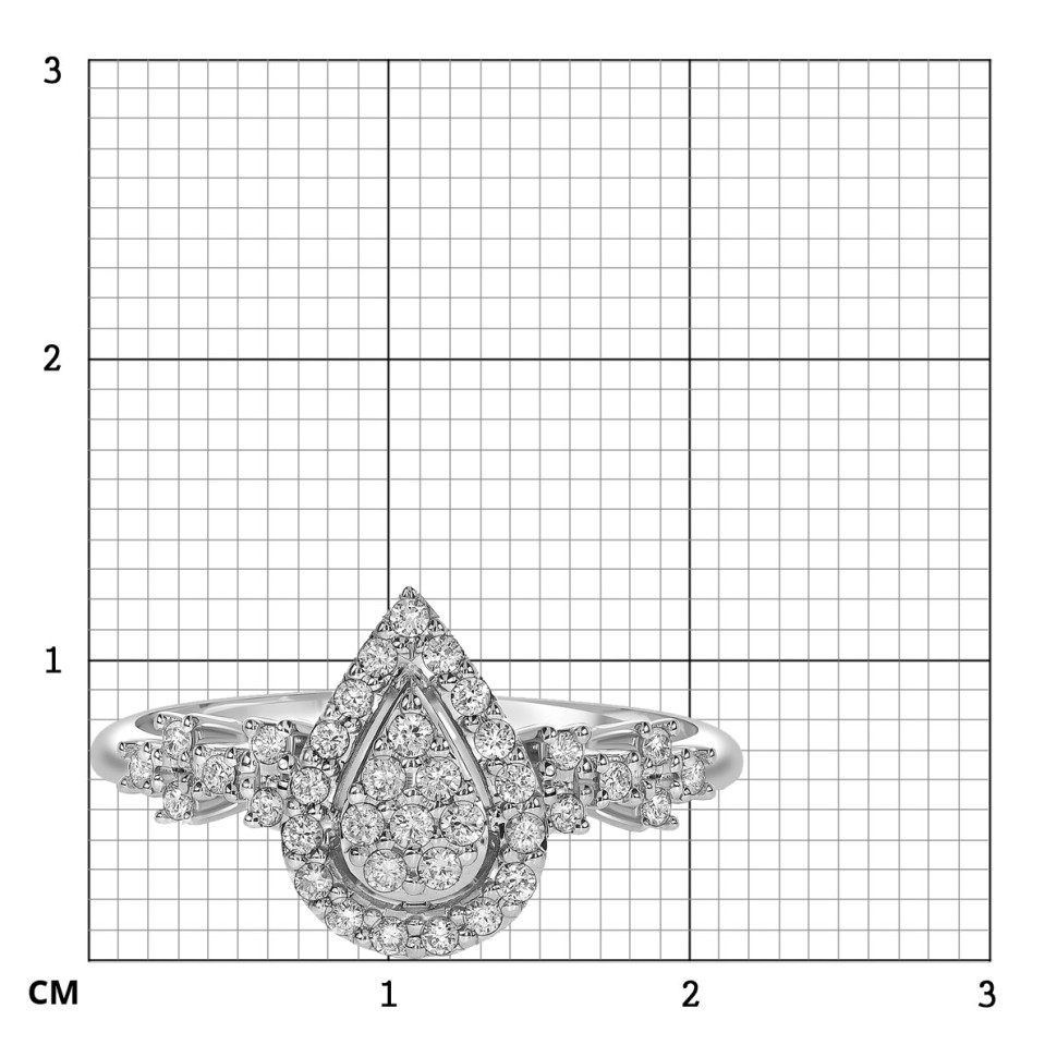 Кольцо из белого золота с бриллиантами (051933)