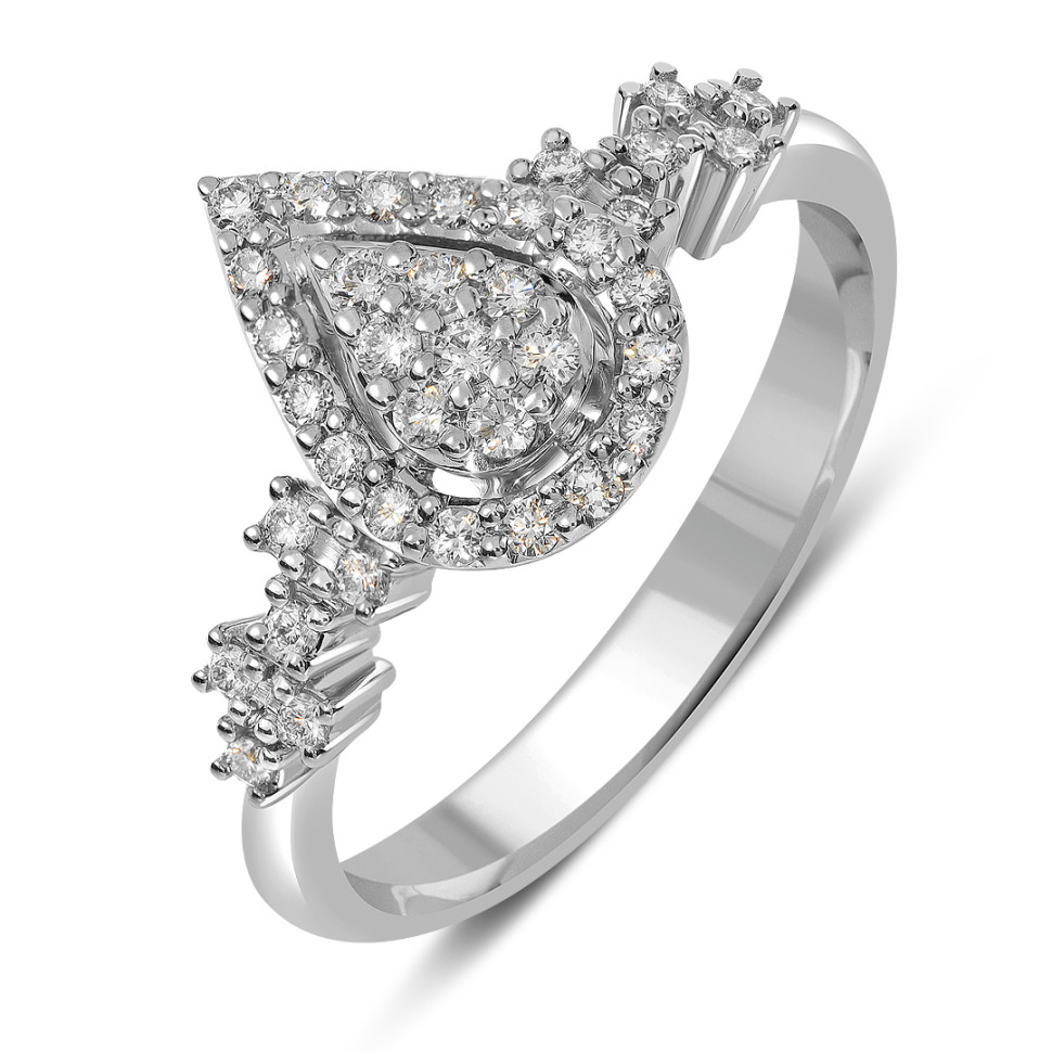 Кольцо из белого золота с бриллиантами (051933)