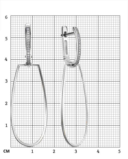 Серьги из белого золота с бриллиантами (048401)