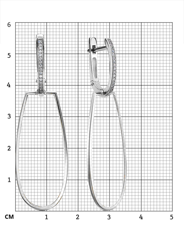 Серьги из белого золота с бриллиантами (048401)