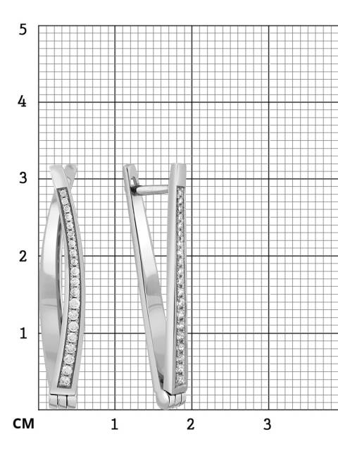 Серьги из белого золота с бриллиантами (036123)