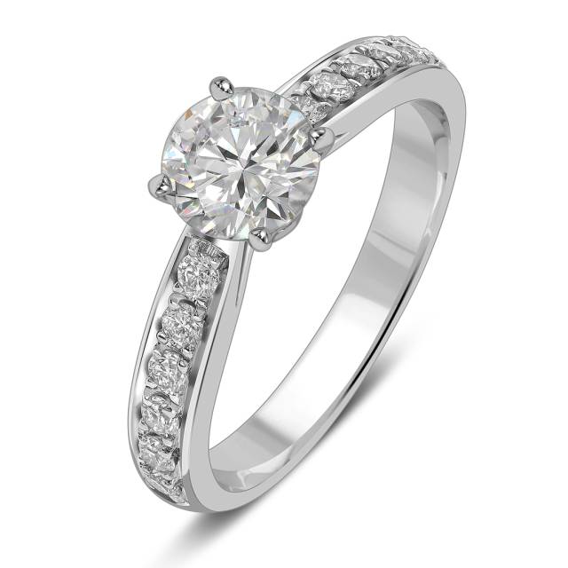 Помолвочное кольцо из белого золота с бриллиантами (049658)