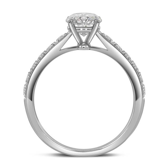 Помолвочное кольцо из белого золота с бриллиантами (049658)