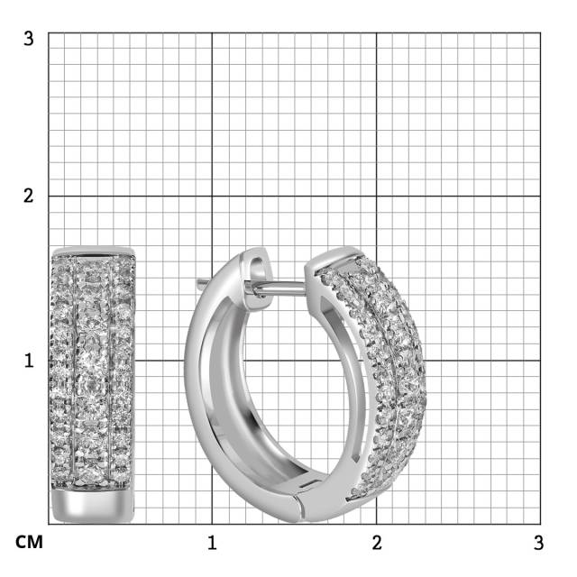 Серьги конго из белого золота с бриллиантами (046793)
