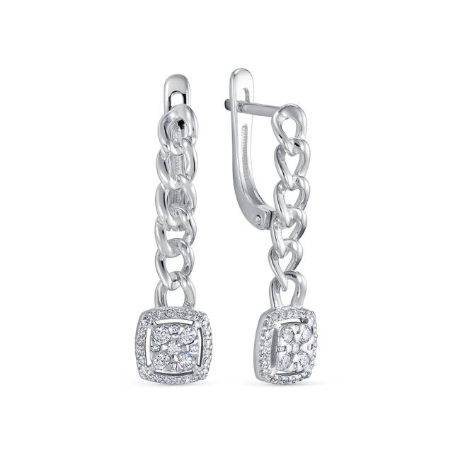 Серьги из белого золота с бриллиантами (061096)