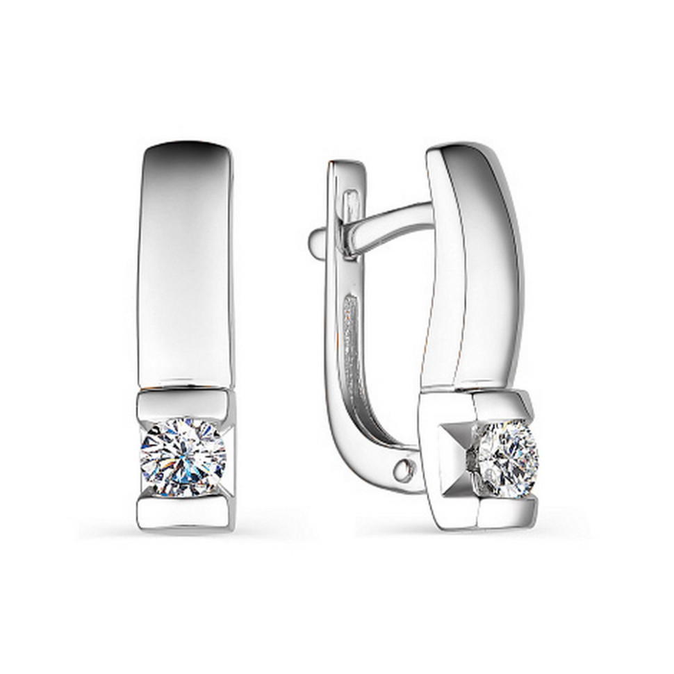 Серьги из белого золота с бриллиантами (044362)