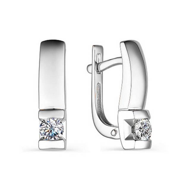 Серьги из белого золота с бриллиантами (044362)