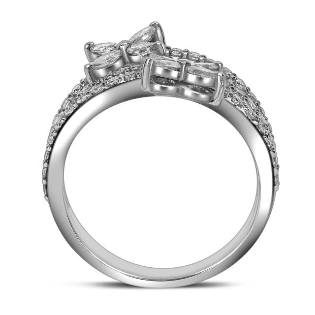 Кольцо из белого золота с бриллиантами (059110)