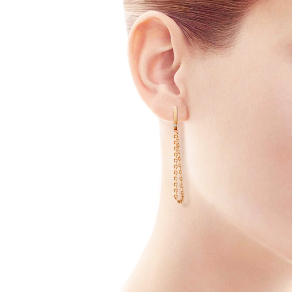 Серьги из красного золота с бриллиантами (047674)